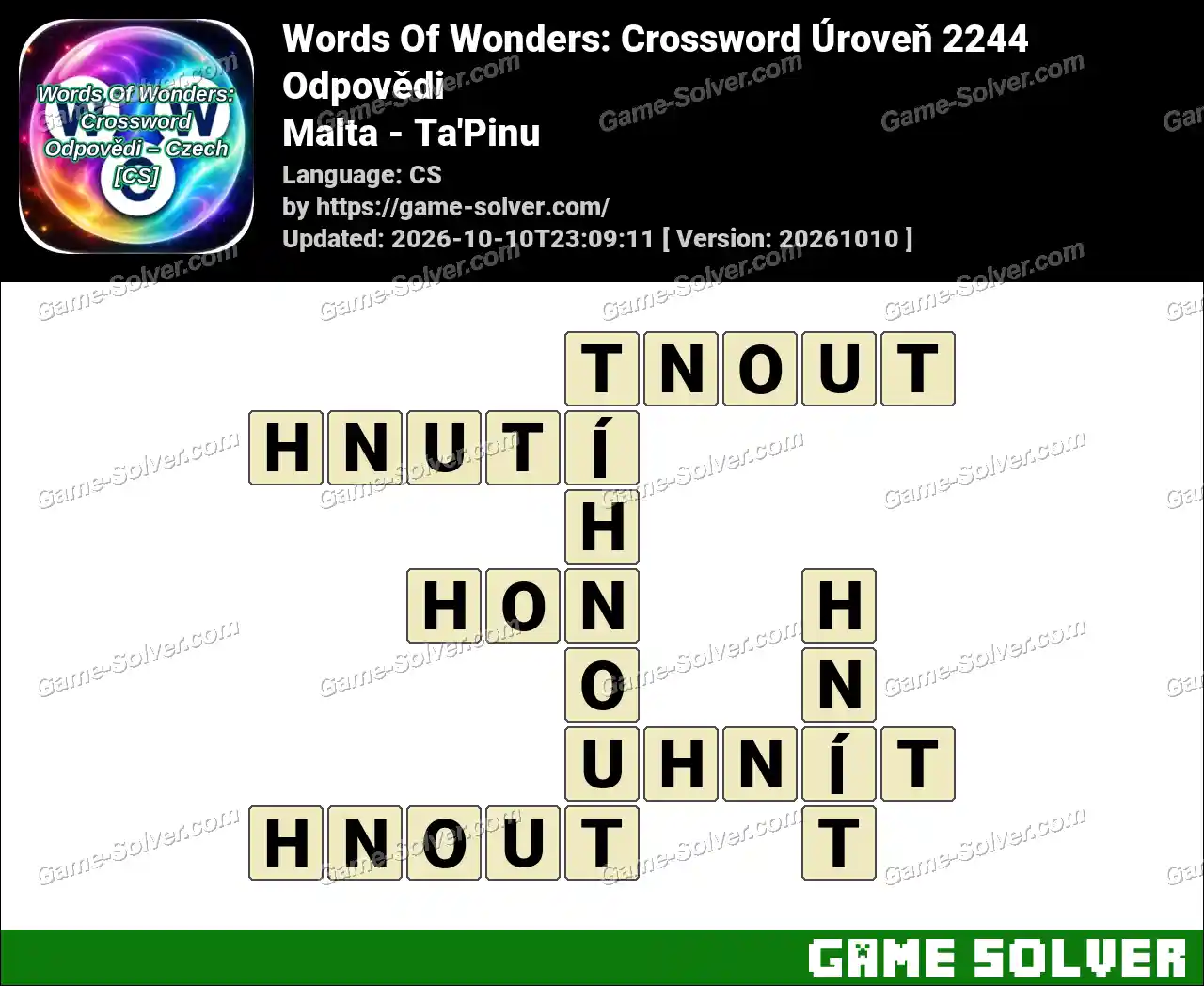Words Of Wonders: Crossword Úroveň 2244 Odpovědi – Malta – Ta’Pinu